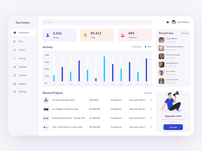 Real Estate Dashboard branding dashboard home illustration interaction real estate services ui