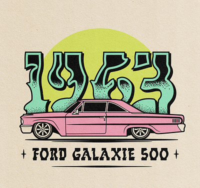 Low Rider Life adobe illustrator automobile car classic car ford illustration low rider msg317 old school paper texture photoshop stipple vector vintage