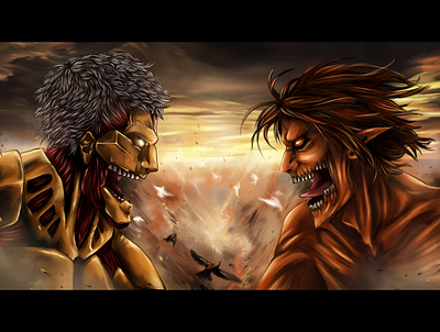 Attack on titan anime art arts attack attackontitan design illustration painting