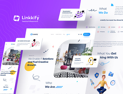 Linkkify™ Website - Part2 🔥🤘 aboutus design landing landingpage project real responsive trend ui uidesign uiux web webdesign website