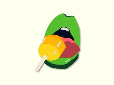 Guava Lips design illustration logo
