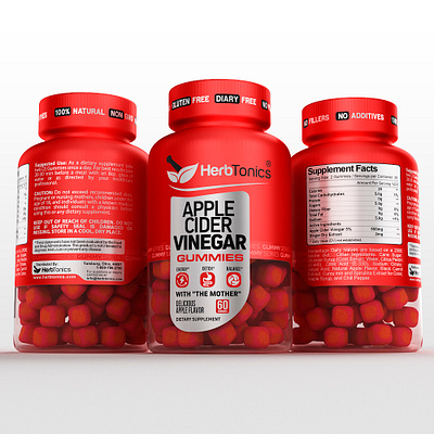 Apple Cider Gummies Label 3dimages arquimediastudios design grafic inspiring label mockups packaging sports supplements