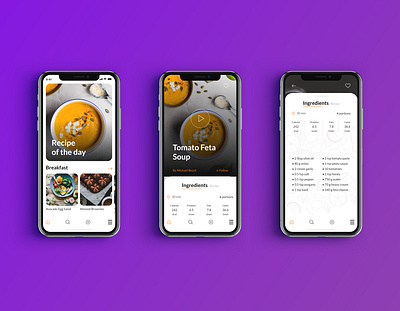 Recipes Mobile App app concept design mobile ui ux xd