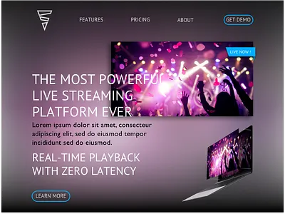 Landing page fx party вектор дизайн