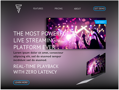 Landing page fx party вектор дизайн