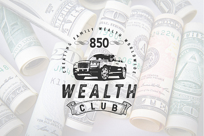 850 Wealthclub Logo badge branding design flat illustration illustrator logo logo design retro badge vintage