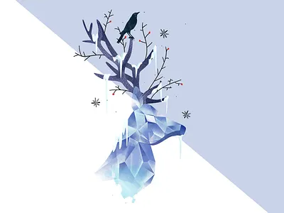 DeerU - An app for the environment animals color palette illustration nature illustration photoshop