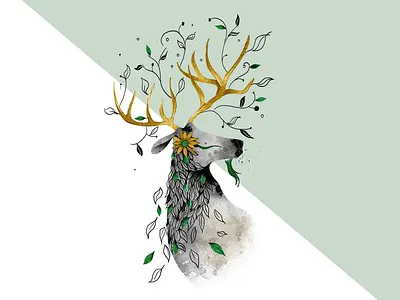 DeerU - An app for the environment animals color palette illustration nature illustration photoshop