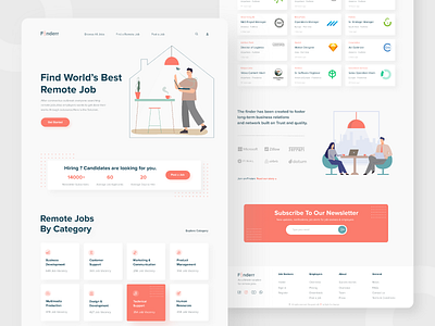 Remote Job Finder Web Exploration best design clean dribbble best shot homepage job finder job listing jobs landingpage minimal popular design popular shot remote work responsive sajib top design web web design web designer website website design