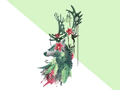 DeerU - An app for the environment color palette illustration nature illustration photoshop