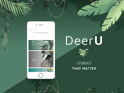 DeerU - An app for the environment app design color palette illustration nature illustration ui