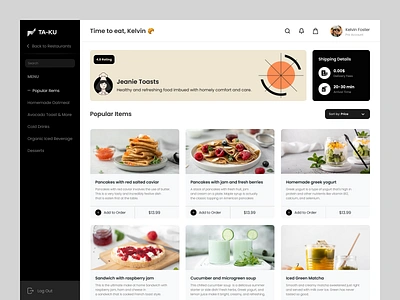 TA-KU - Food Delivery App app checkout delivery e commerce app food delivery app food delivery service food order menu design order summary product design restaurant web select food ui