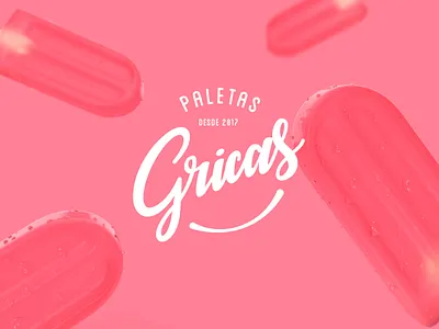 Gricas - Me hacen feliz brand brand design branding ice icepops logo logodesign logotype packaging popsicle render