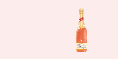 Rosé illustration pink rose wine wine bottle