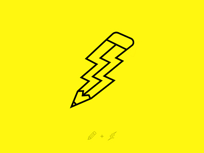 Pencil Bolt bolt combined icon lightening pencil shapes