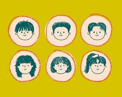Childhood hair branding bright childrens colorful hair hairdo hairstyles humor kids kids app kids hair kids illustration kids product people playful portrait procreate young youth youthful