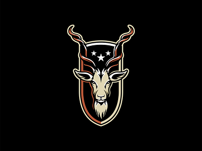 Magic Goat Logo animal branding design games goat horns illustration logo magic mark mascot mystery nature original premium shield sports stars unique vector