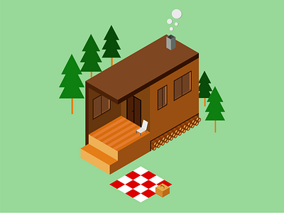 Picnic in the Woods art design digital graphic design illustration isometric vector