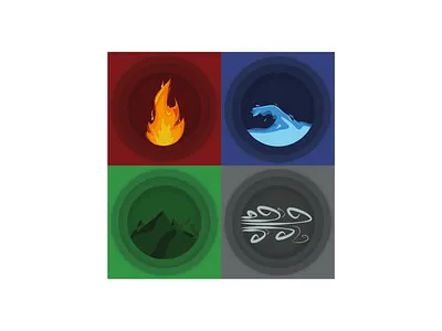 The 4 Elements air art artist design earth earthy fire illustration illustration art process vector water