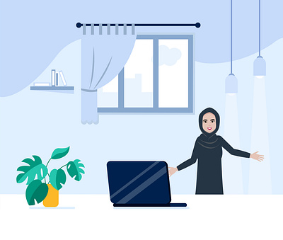 illustration saudi women at office art design digital art illustration illustrations illustrator vector