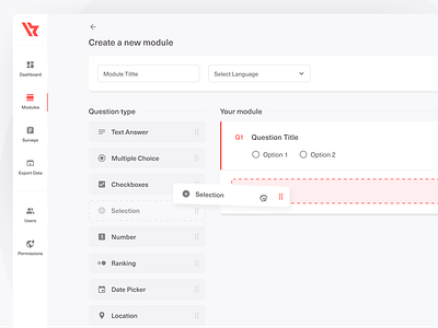 Drag and Drop dashboad design drag and drop editing form interaction interactiondesign interface nathan questionnaire ui ux