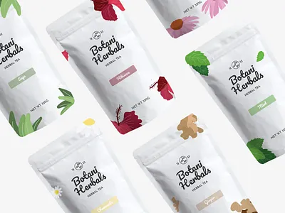 Botani Herbals Packaging brand brand design brand identity branding colorful design graphic graphic design herbal package package design packaging packaging design tea tea packaging