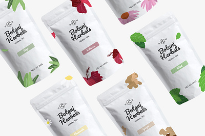 Botani Herbals Packaging brand brand design brand identity branding colorful design graphic graphic design herbal package package design packaging packaging design tea tea packaging