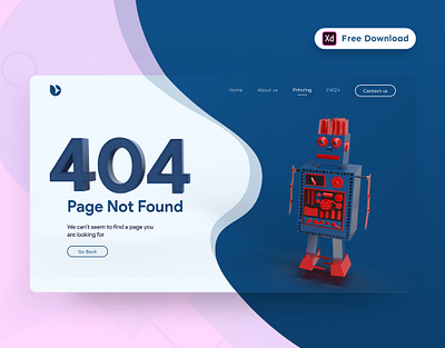 Daily UI Challenge 056/100 - 404 Error Page - (Freebie) 100uichallenge 404 error page 404 not found 404 page design adobe xd ankur tripathi daily 100 challenge dailychallenge dailyui dailyuichallenge error page free download freedownload landing page design uidesign