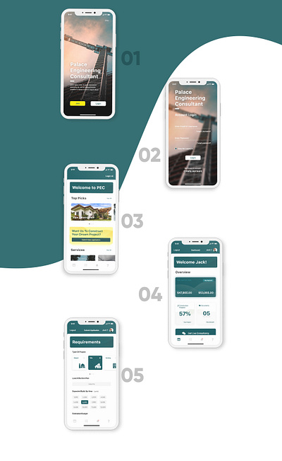 Engineering Consultancy App app design clean consultancy design engineering for sale unused buy minimal mobile app design mobile ui ui userinterface