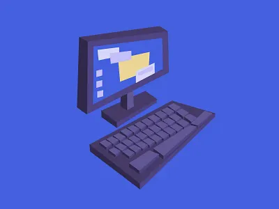 One Desktop Computer adobe illustrator animation computer illustration prop