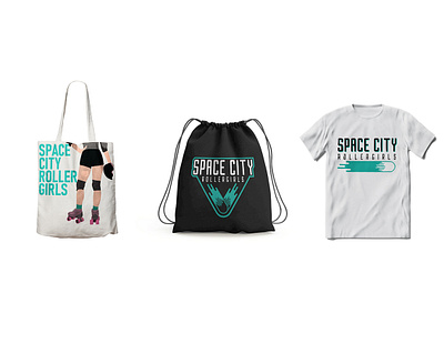 Space City Rollergirls Merch branding design houston illustration logo minimal roller derby rollergirl sports logo typography