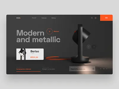 Eseo @daily ui agonmustafa color dark design inspirational lamp layout light lights orange products typography ui uidesign uiux user experience ux web webdesign
