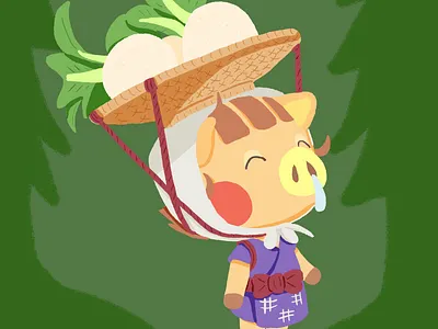 Sunday Lock Screen acnh animal crossing cartoon chibi daisy mae design digital art drawing flat illustration gaming graphic design illustration illustrator kawaii minimal nintendo photoshop sunday