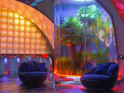 blue room c4d cinema4d design digital interior neon octane room vaporwave