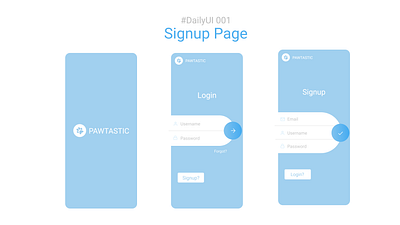 #DailyUI 001 Signup Page 001 adobexd app dailyui dailyuichallenge design interaction pet ui ux