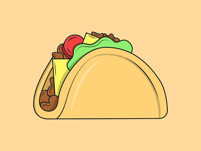 Taco Vector Illustration design flat design flatdesign flatvector illustration junkfood taco taco design taco illustration taco vector tacos vectolillustration vector vectorart