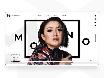 Melly Mono - Professional Singer Profile Website adobe xd app branding concept app design interface ui uiuxdesign userinterface ux website website design