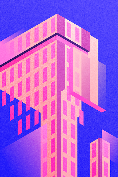 Skyscraper Top gradient grain illustrator photoshop