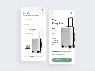 Suitcases app concept hello dribble luggage suitcase travel ui uiux ux