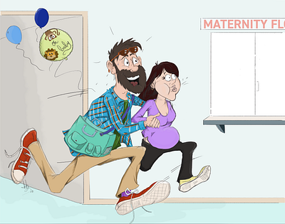 Baby on the way! cartoon cartoon illustration digital painting sketch