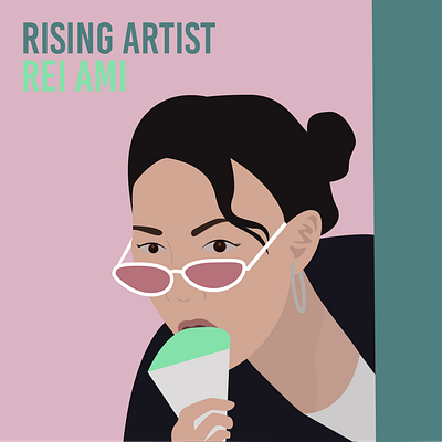 Podcast Cover: REI AMI celebrity design flat illustration illustrator podcast cover podcast cover art portfolio portrait portrait art portrait illustration rei ami vector