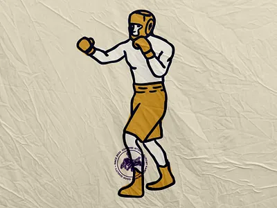 Boxing Man badge design badge logo design illustration logo logo template retro design retro logo