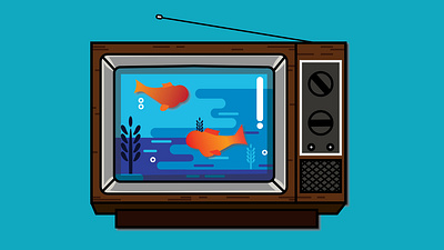 aquarium in the television illustration