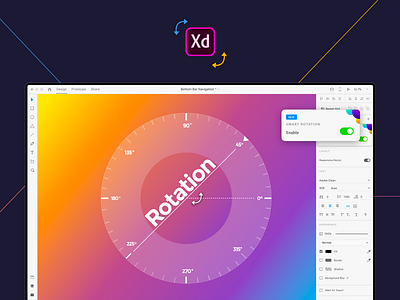 Smart Text Rotation for Adobe Xd adobe xd compass degree interaction interaction design rotation text ui ux