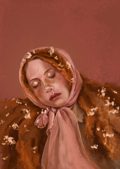 Dreamer art digital digital art digital illustration digital painting draw face girl portrait sleep