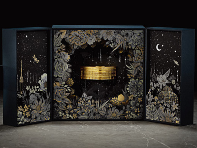 Luxury Packaging for Shinsegae: Limited-Edition Gold Brick artwork botanical design floral illustration jewelry luxury packaging pattern surface design