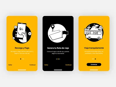 Bus App Onboarding app bus app illustration mobile app mobile design onboarding ui