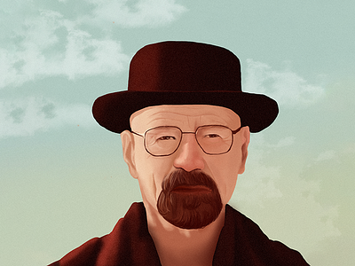 Mr White illustration outside sky