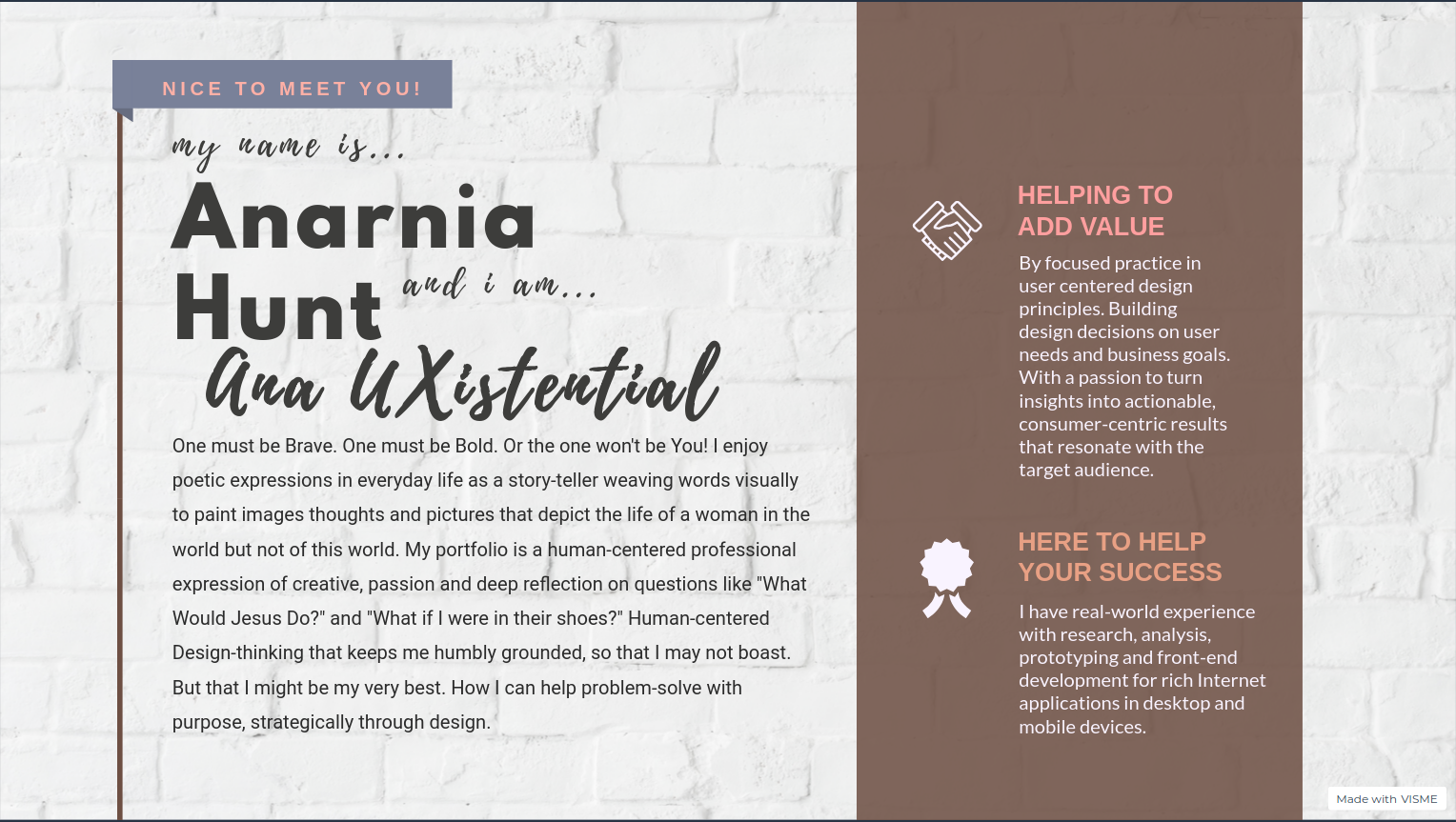 Example of Slidedeck Who is AnaUXistential Anyway?