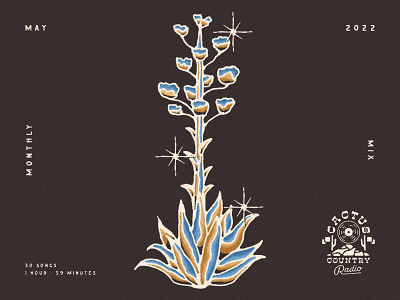 Monthly Mix: May album art century plant chrome chrome texture desert playlist cover shiny western yucca